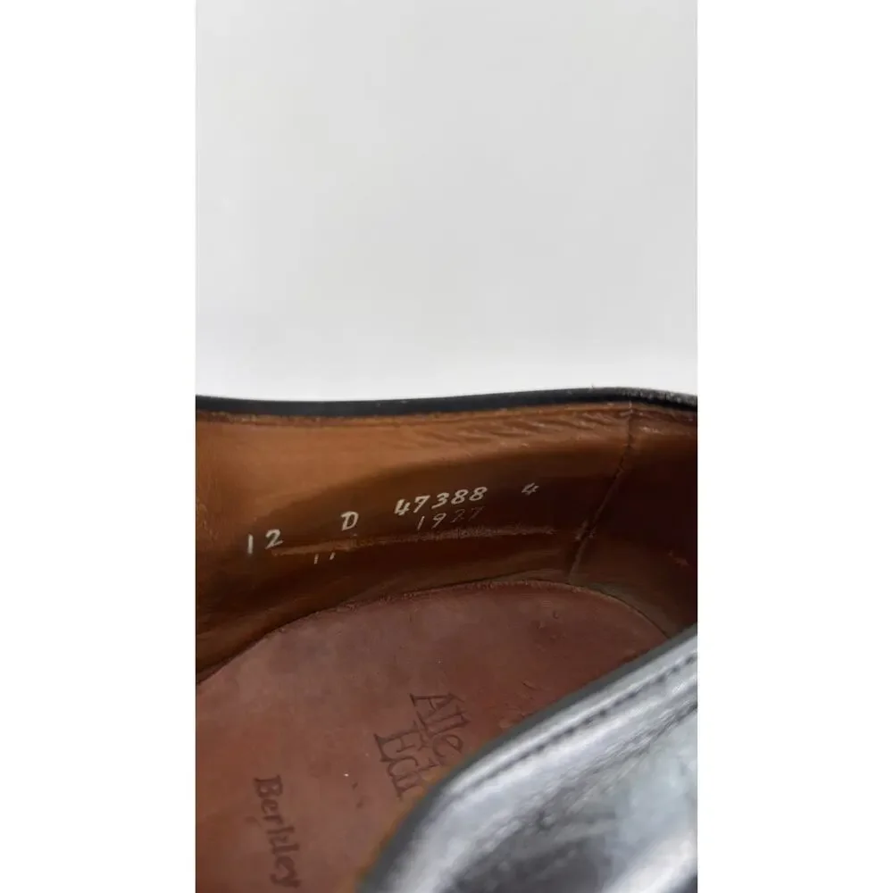 Allen Edmonds Bristol Black Leather Plain Toe Derby Dress Shoes Mens Size 12